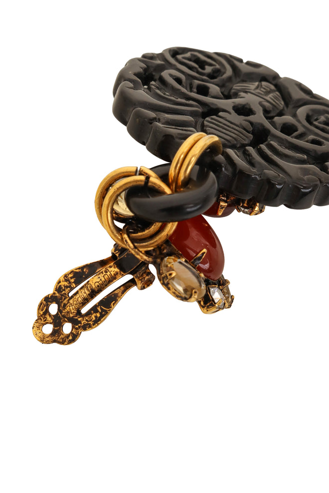 Carved Medallion Drop Earrings by Iradj Moini signature @ Recess LA