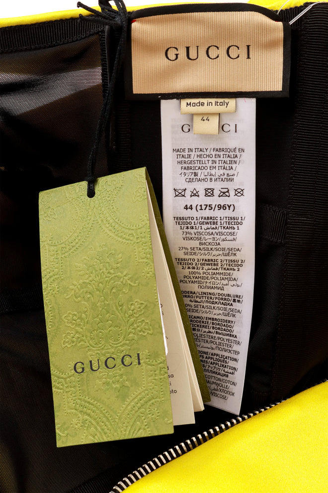 satin gown by Gucci label and tags @ Recess LA