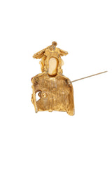 Smiling Buddha Bone Brooch pin open @ Recess LA