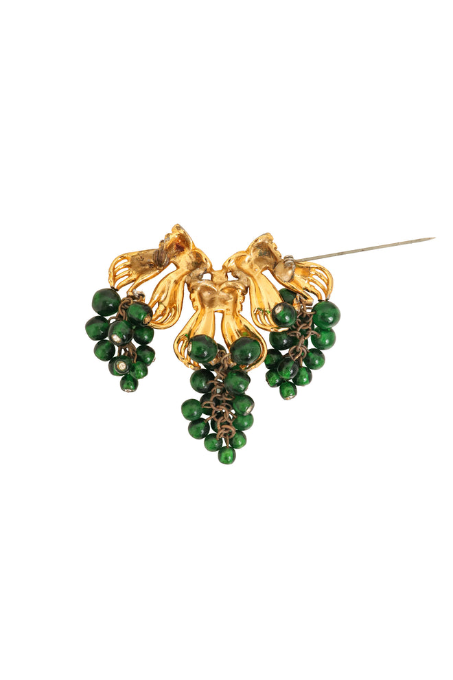 Grapes in Hand Brooch back pin open @ Recess LA