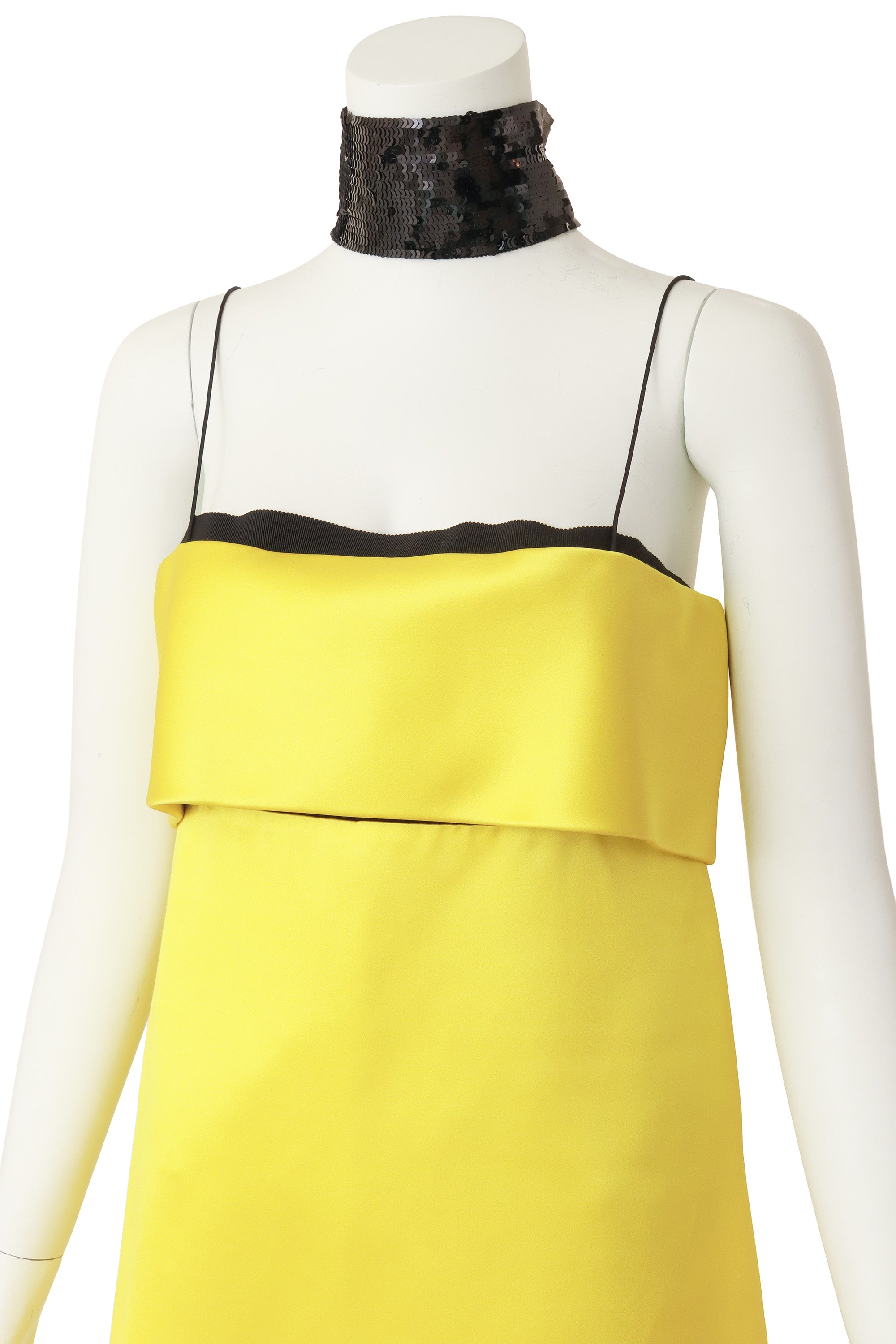 satin gown by Gucci on mannequin close @ Recess LA