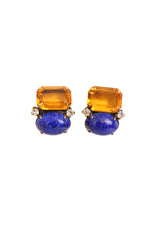 Lapis Crystal Button Earrings by Iradj Moini @ Recess LA