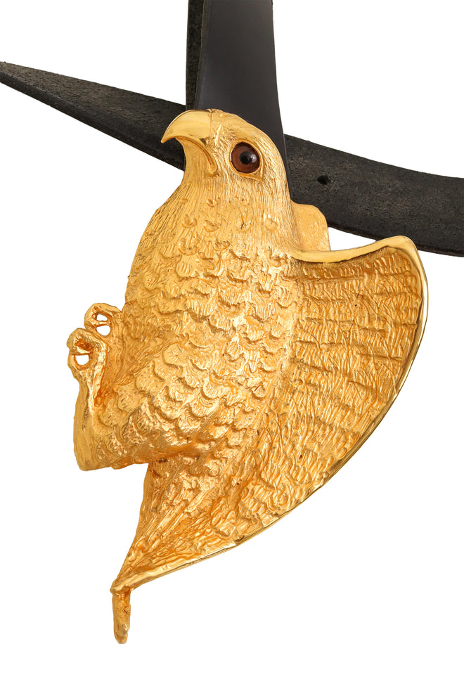 Sculpted Falcon Buckle Belt by Margarita Barrera buckle close @ Recess LA