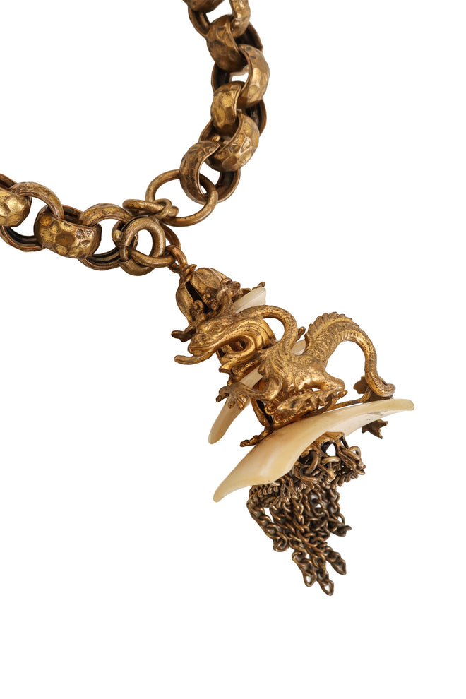 Dragon Tassel Bracelet pendant close @ Recess LA