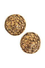 Vintage Guy Laroche Textured Dome Button Earrings close up @ Recess LA