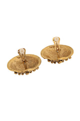 Vintage Guy Laroche Textured Dome Button Earrings backs open @ Recess LA
