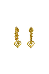 Vintage Hervé Van Der Straeten Studded Heart Drop Earrings @recess la