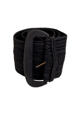 Extra Wide Woven Waist Belt rolled @ Recess LA