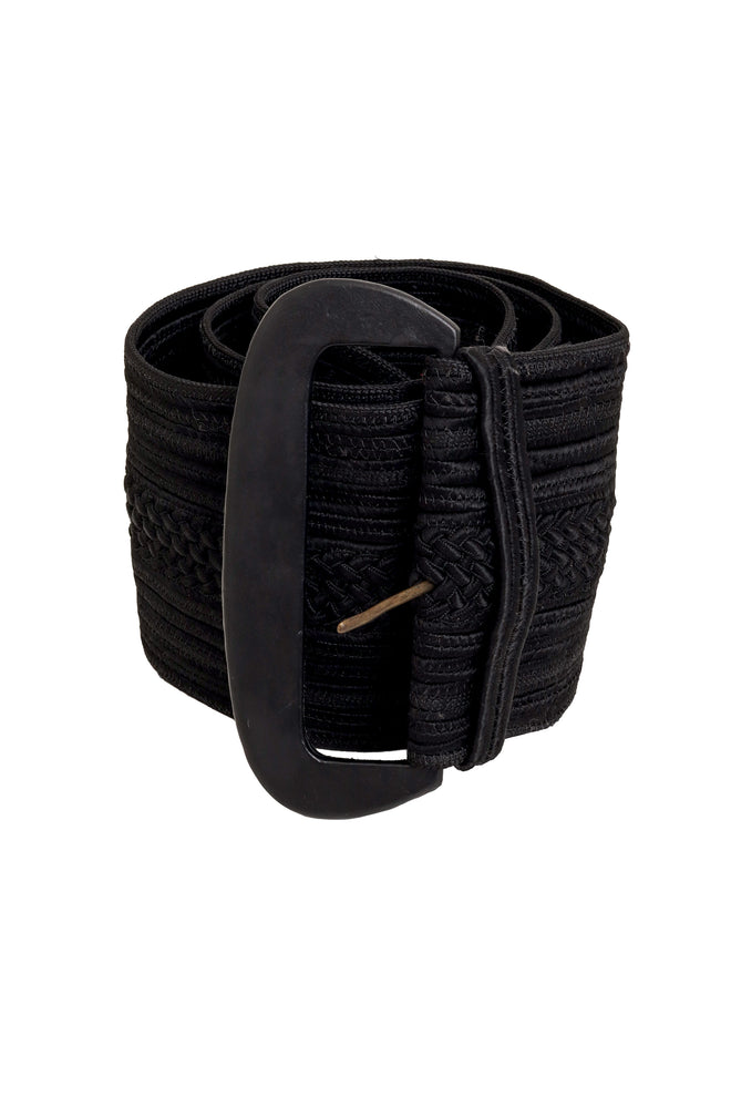 Extra Wide Woven Waist Belt rolled @ Recess LA