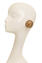 Vintage Guy Laroche Textured Dome Button Earrings on mannequin @ Recess LA