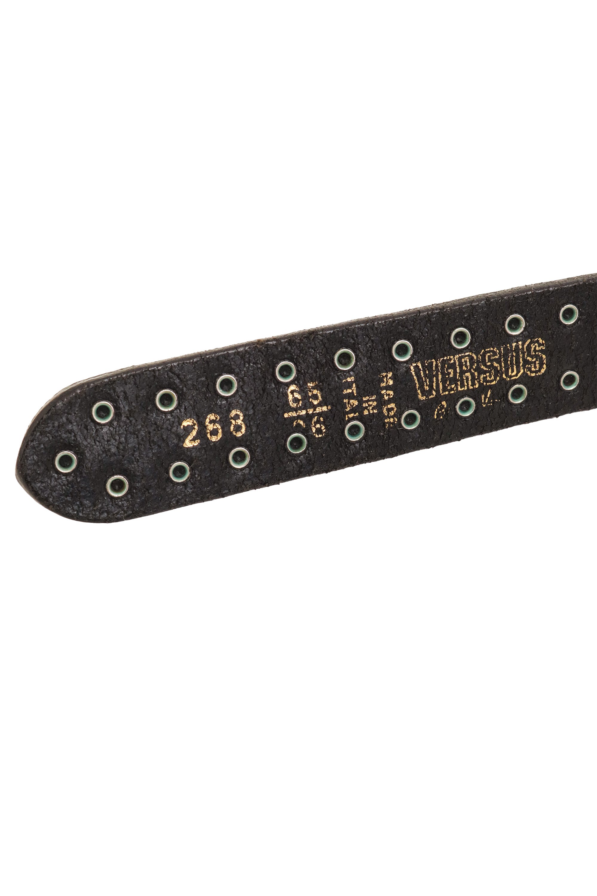 Leopard Medallion Stud Leather Belt by Versus stamp @ Recess LA