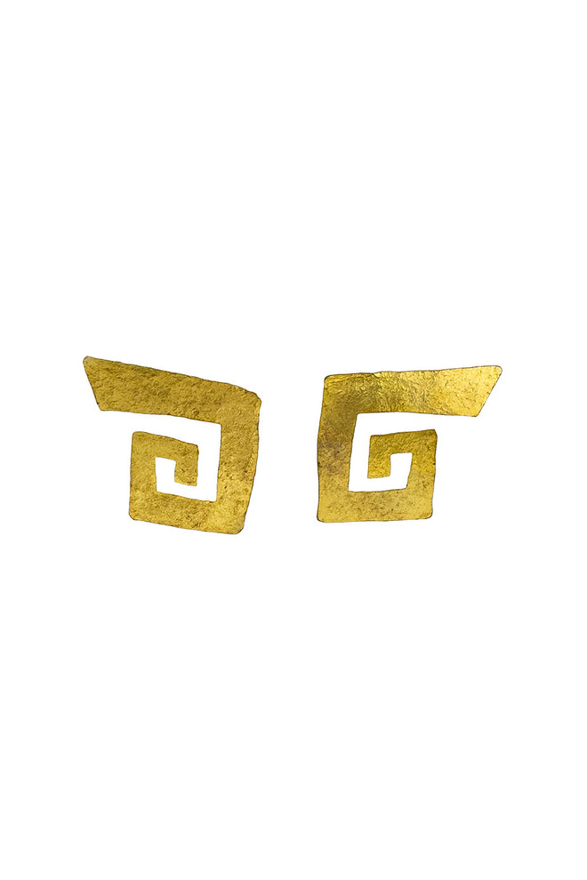 Vintage Hervé Van Der Straeten Greek Key Earrings @recess la