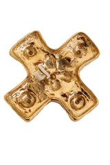 Marie Claire Textured Sun Stone Cross Earrings Signature @ Recess LA