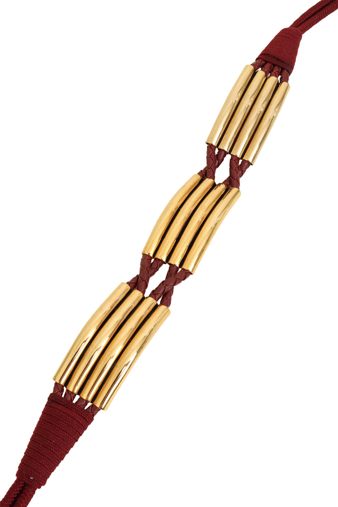 Braided Leather Tube Belt close @ Recess LA