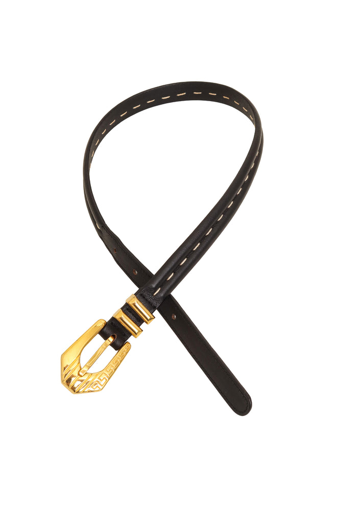 greek key leather belt by Gianni Versace @ Recess LA