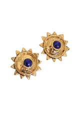 Vintage Mosaique Paris Sun Cabochon Button Earrings Close Up @ Recess LA
