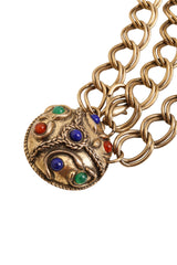Cabochon Orb Chain Drape Belt close @ Recess LA