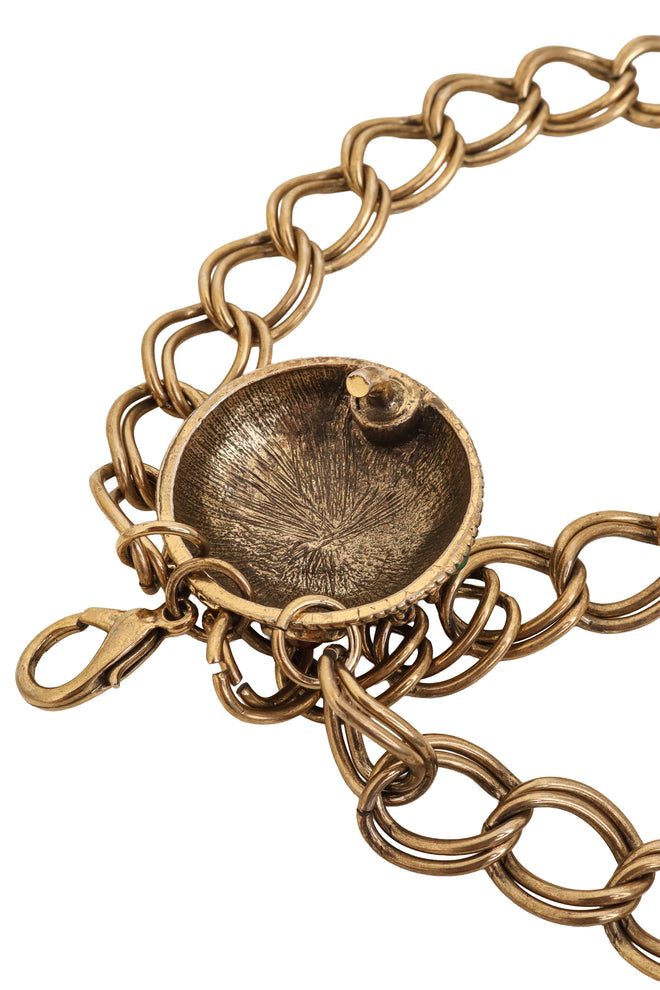 Cabochon Orb Chain Drape Belt inside clasp @ Recess LA