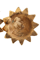 Vintage Mosaique Paris Sun Cabochon Button Earrings Tarnish @ Recess LA