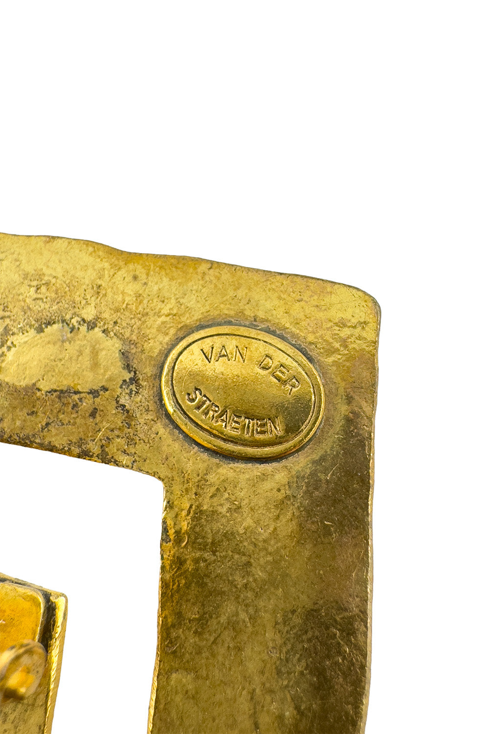 Vintage Hervé Van Der Straeten Greek Key Earrings signature cartouche @recess la