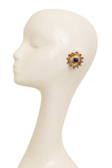 Vintage Mosaique Paris Sun Cabochon Button Earrings On Mannequin @ Recess LA 