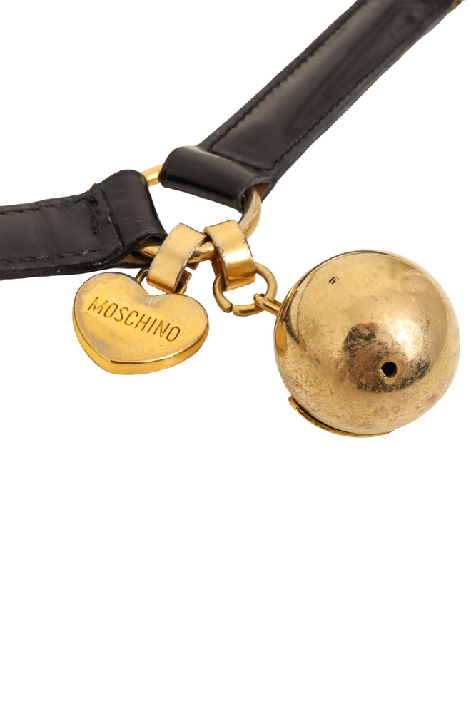 Ball Ring Leather Belt by Moschino charms close @ Recess LA
