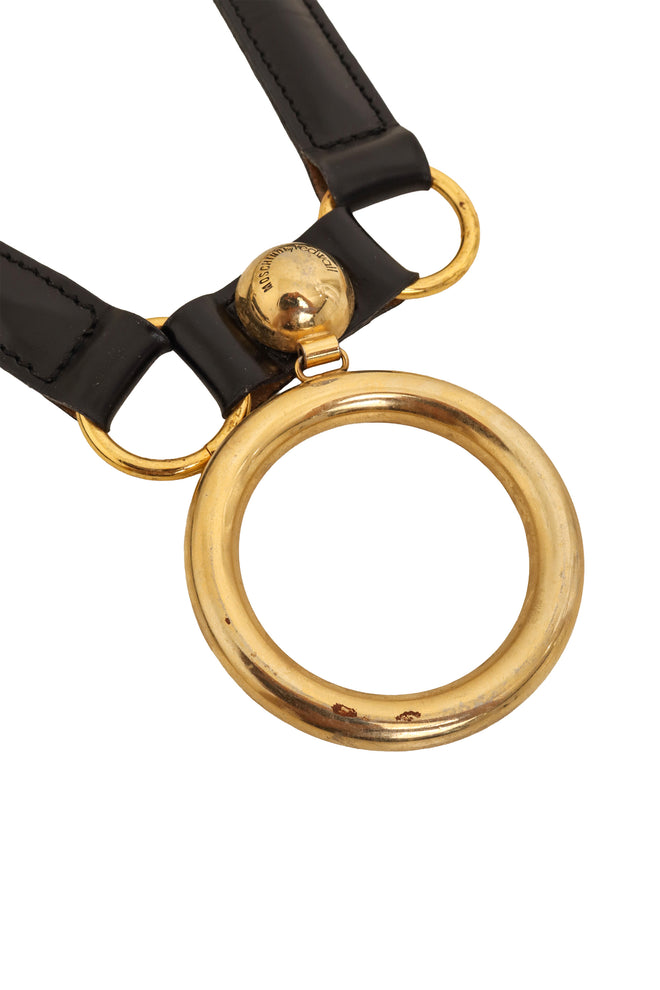 Ball Ring Leather Belt by Moschino ring close @ Recess LA
