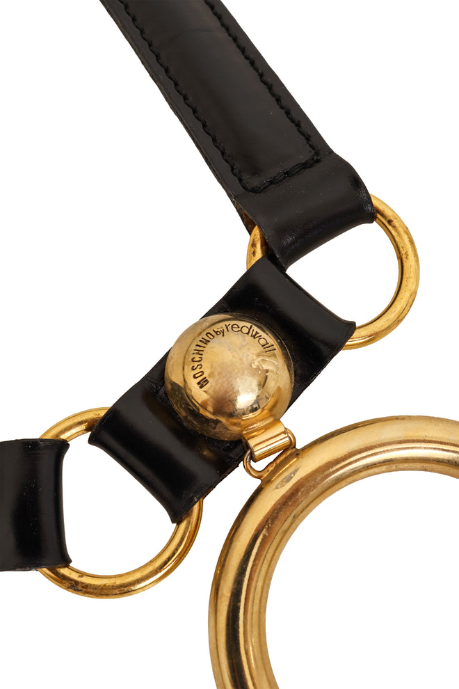 Ball Ring Leather Belt by Moschino signature @ Recess LA