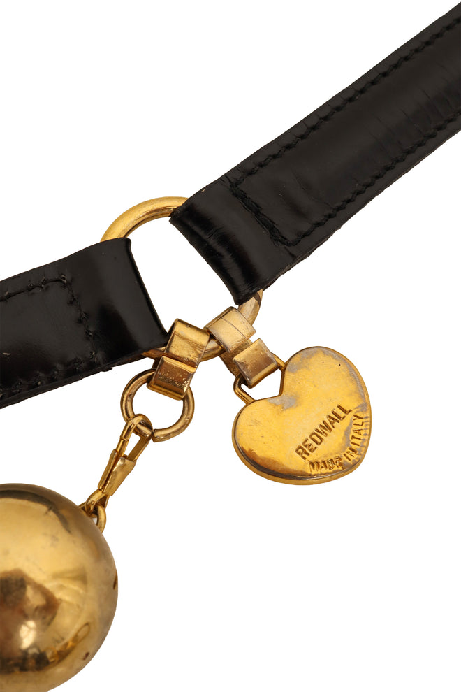 Ball Ring Leather Belt by Moschino Redwall stamp @ Recess LA