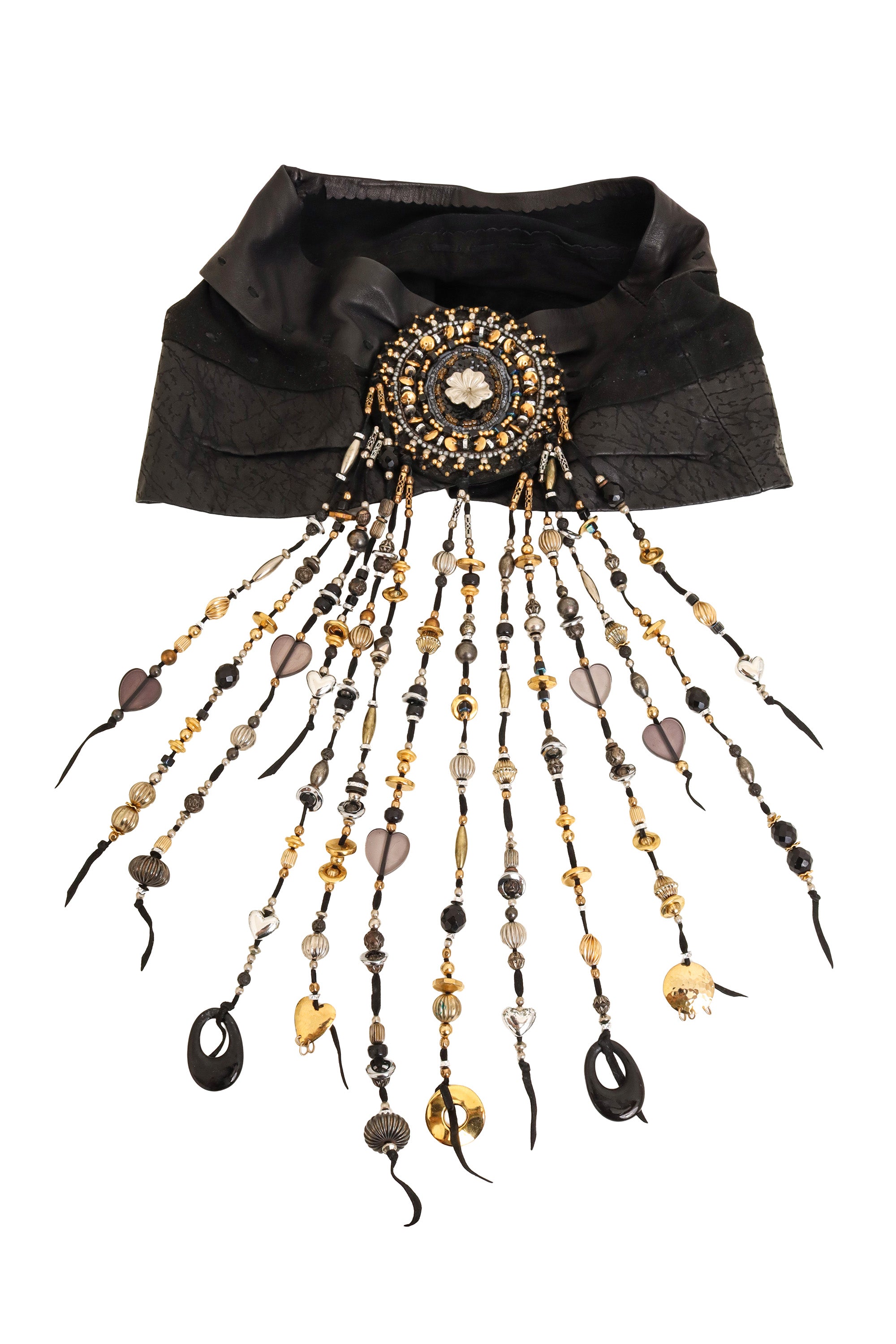 Bead Fringe Leather Waist Belt @ Recess LA