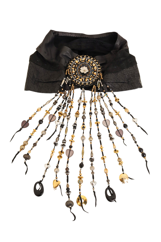 Bead Fringe Leather Waist Belt @ Recess LA