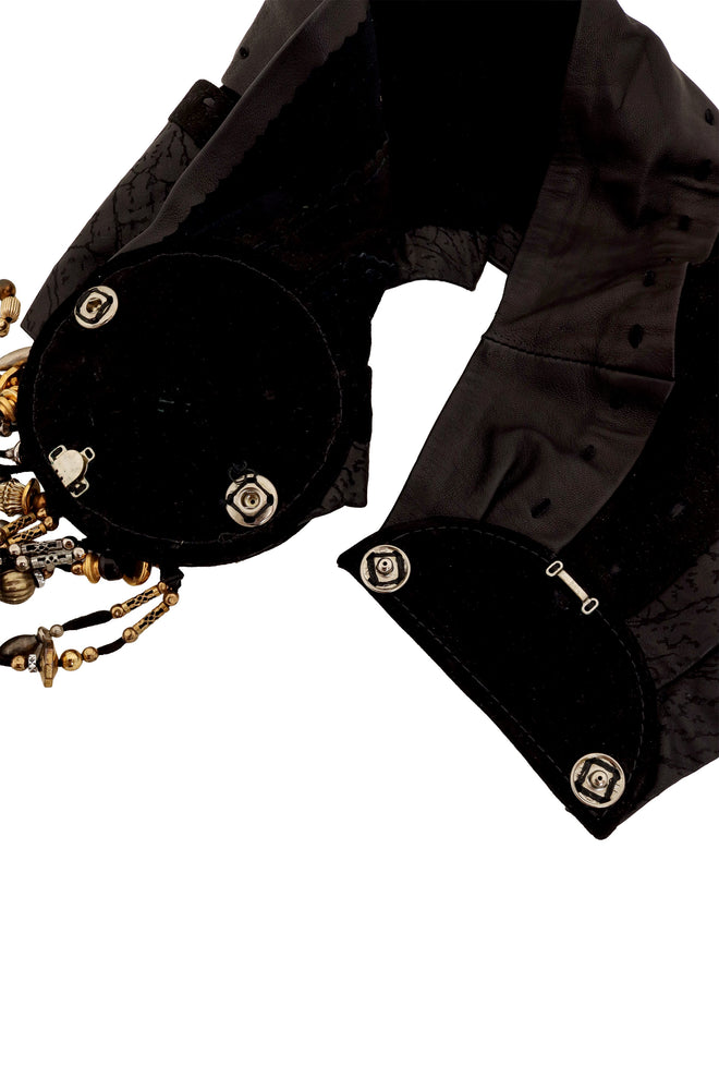 Bead Fringe Leather Waist Belt ends @ Recess LA