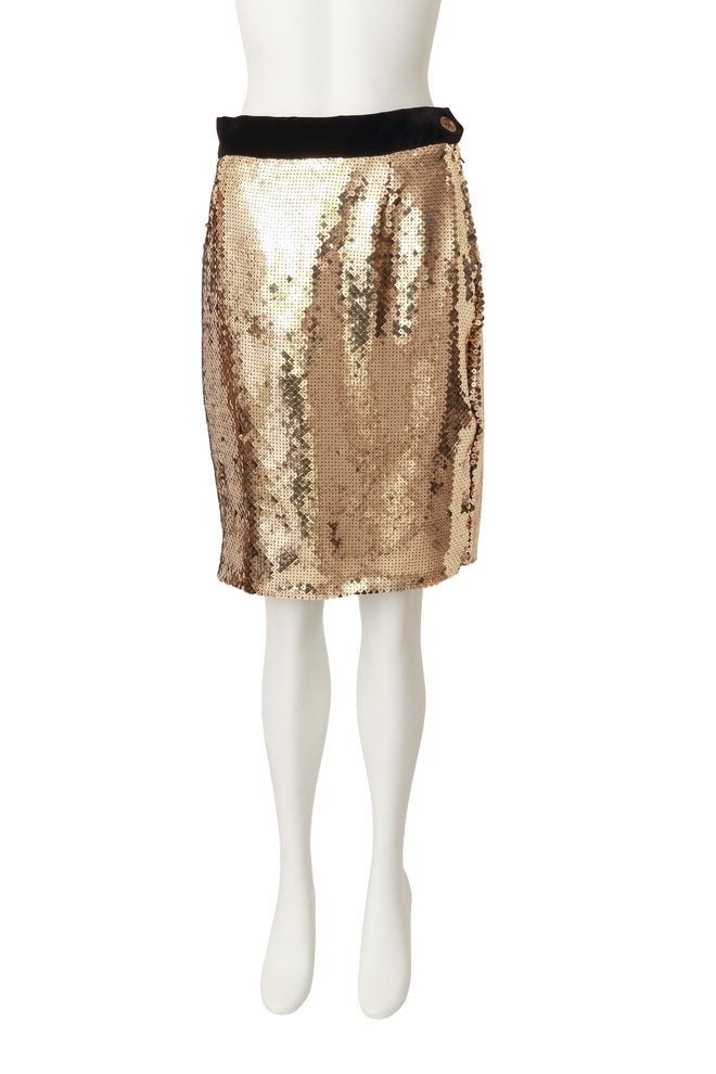 sequin velvet pencil skirt by Moschino on mannequin @ Recess LA