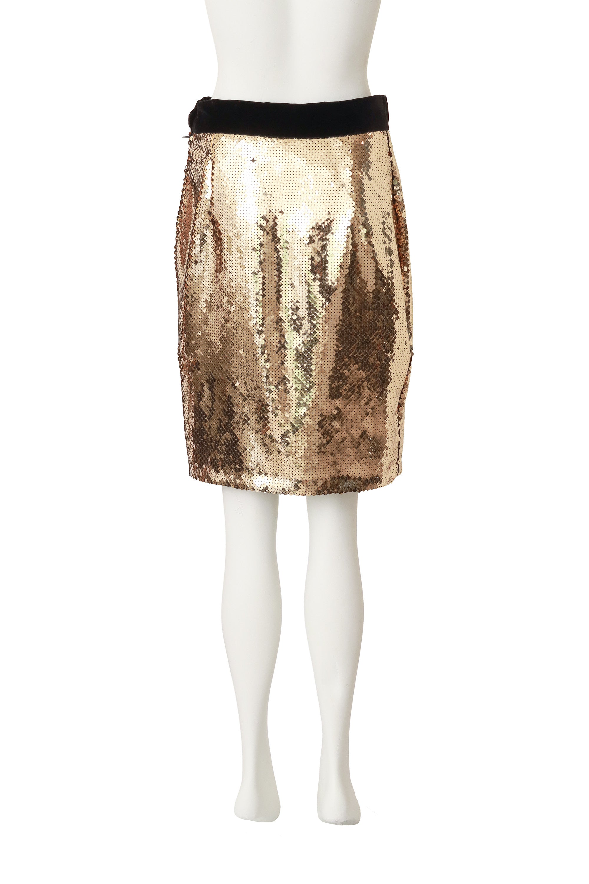 sequin velvet pencil skirt by Moschino on mannequin back @ Recess LA