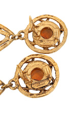Vintage Guy Laroche Amber Wrapped Hoop Drop Earrings logo @ Recess LA