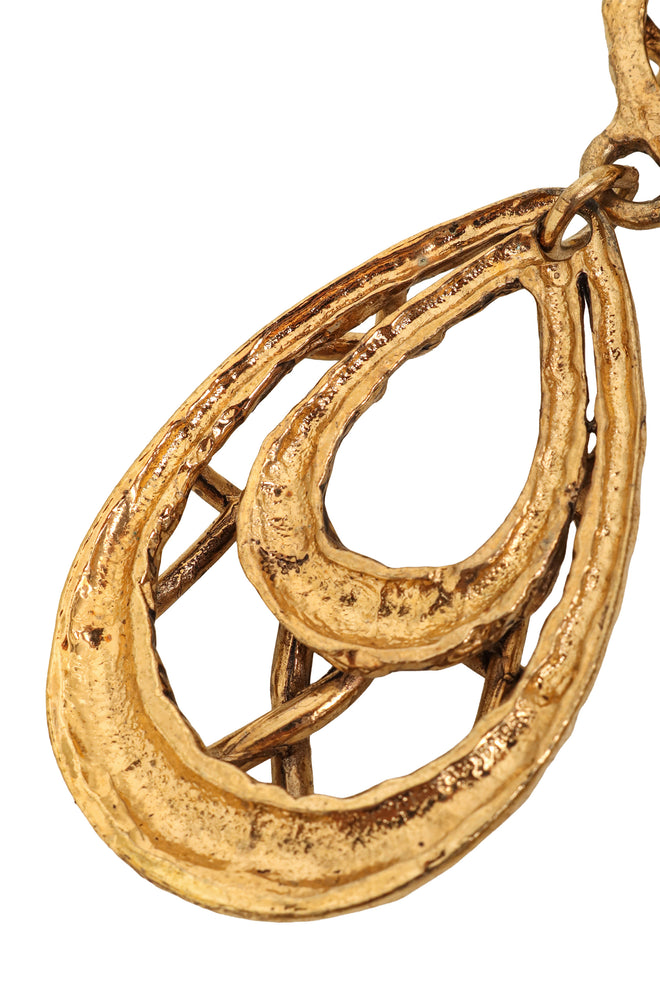 Vintage Guy Laroche Amber Wrapped Hoop Drop Earrings tarnish @ Recess LA