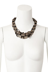Three Dimensional Square Link Collar by Ferre on mannequin @ Recess LA