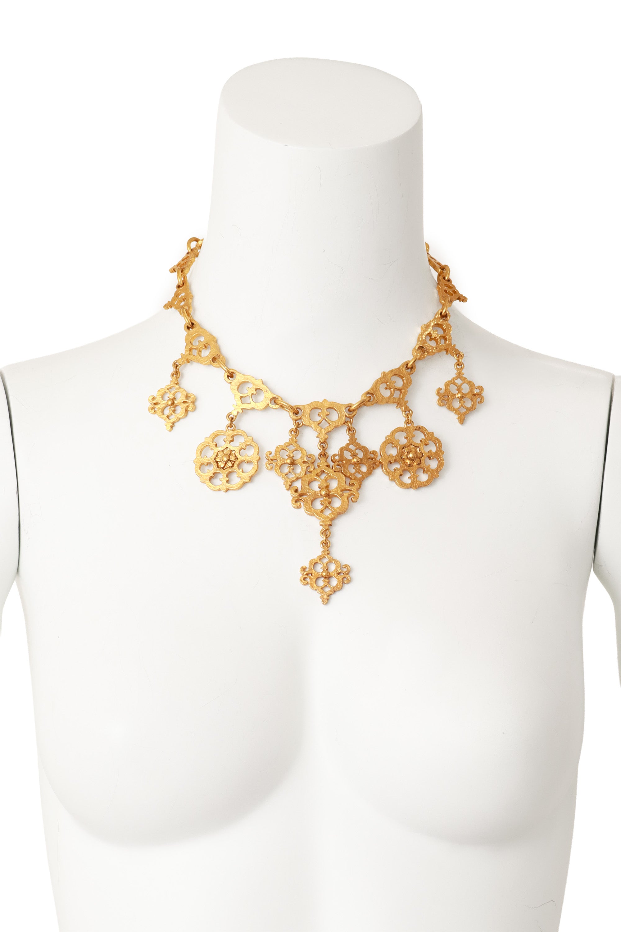 filigree medallion necklace on mannequin @ Recess LA