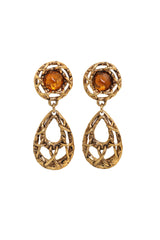 Vintage Guy Laroche Amber Wrapped Hoop Drop Earrings @ Recess LA