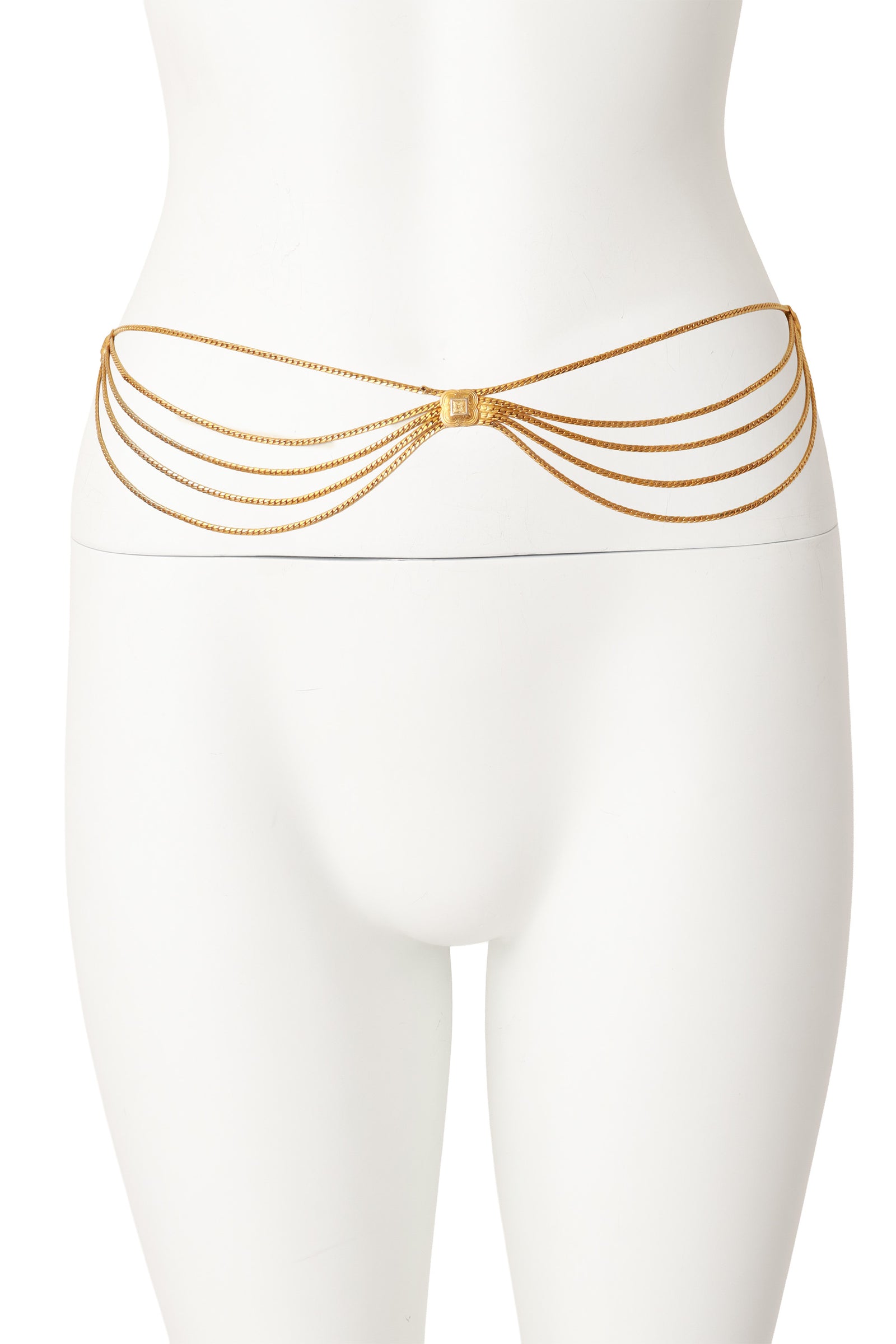 Vintage Christian Dior Gold Draped Waist Chain Belt II – Recess display picture 3