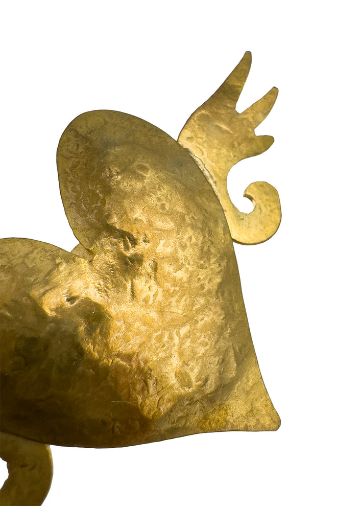 Vintage Hervé Van Der Stareten Winged Heart Brooch detail @recess la