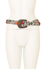 studded cabochon leather belt by Michael Morrison MX on mannequin @ Recess LA