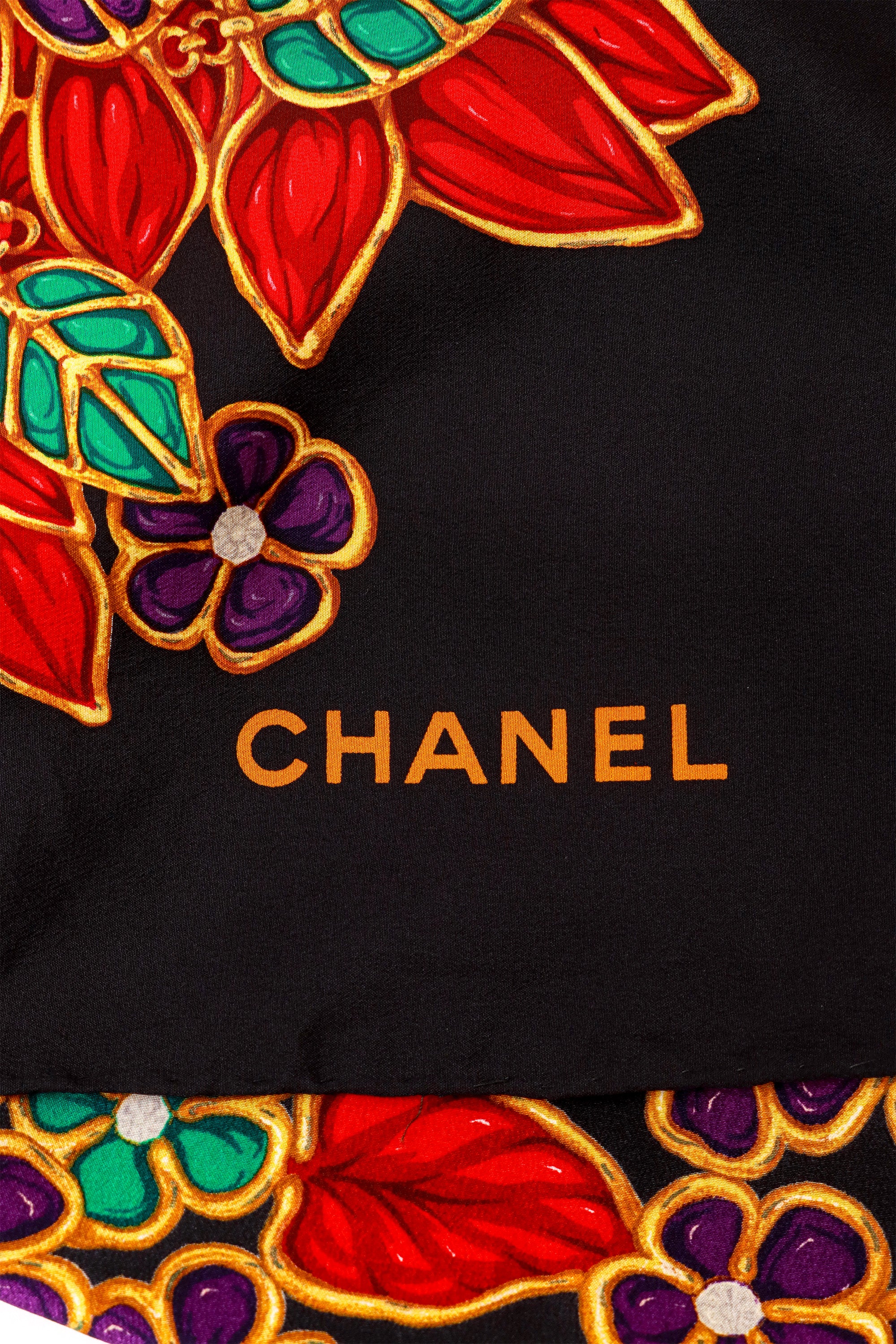 silk scarf by Chanel logo @ Recess LA