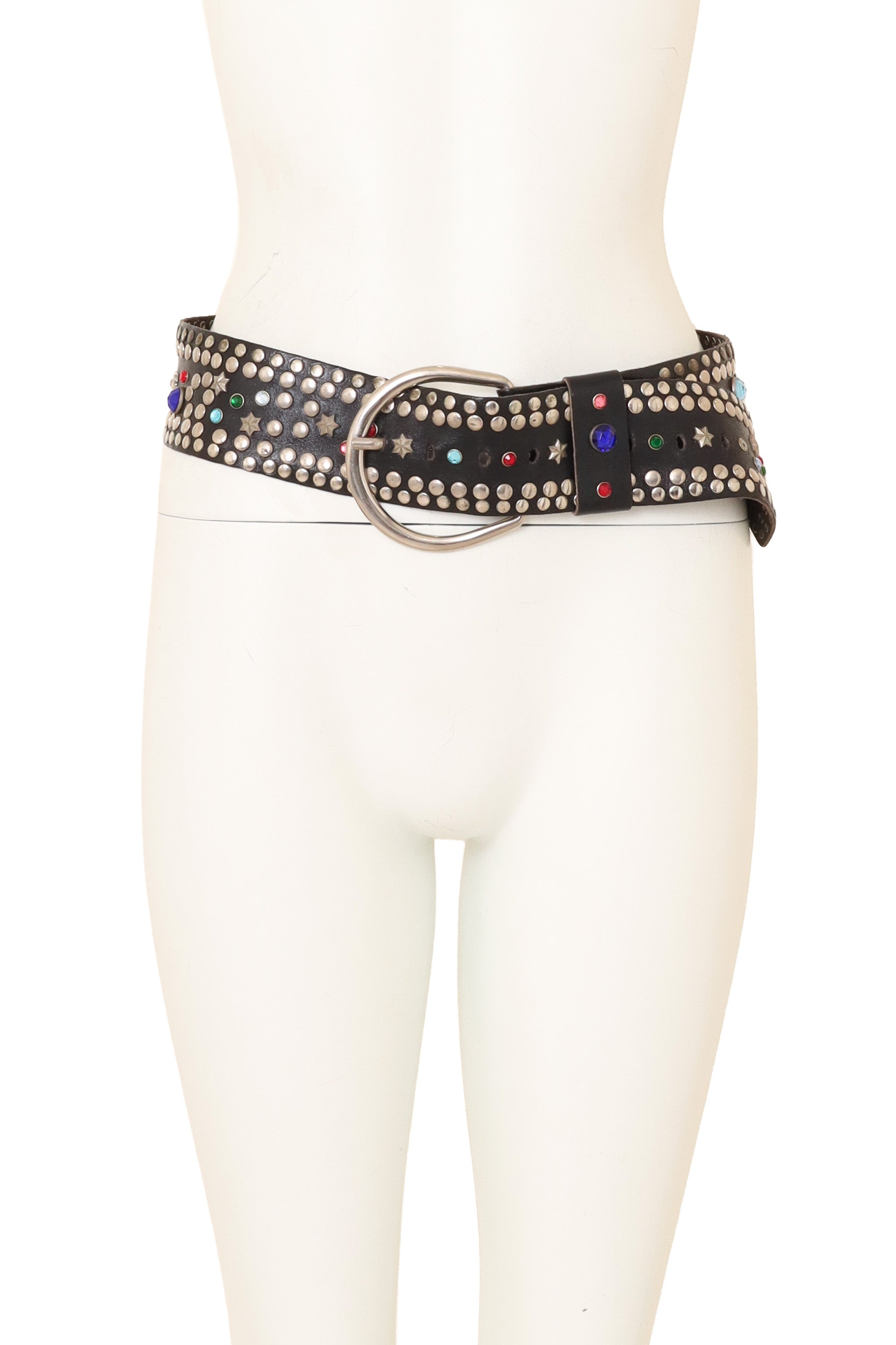 Travel Stud Leather Belt on mannequin @ Recess LA