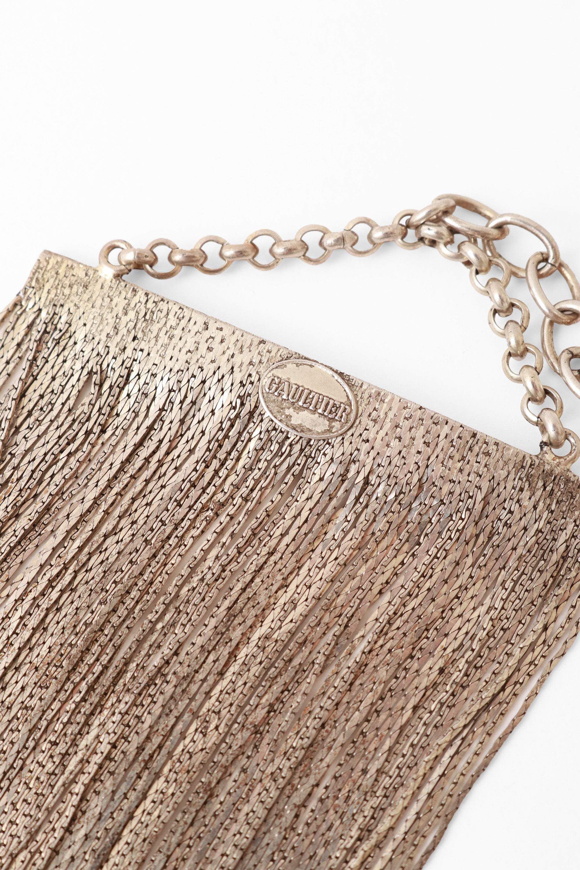 chain necklace by Jean Paul Gaultier cartouche @ Recess LA