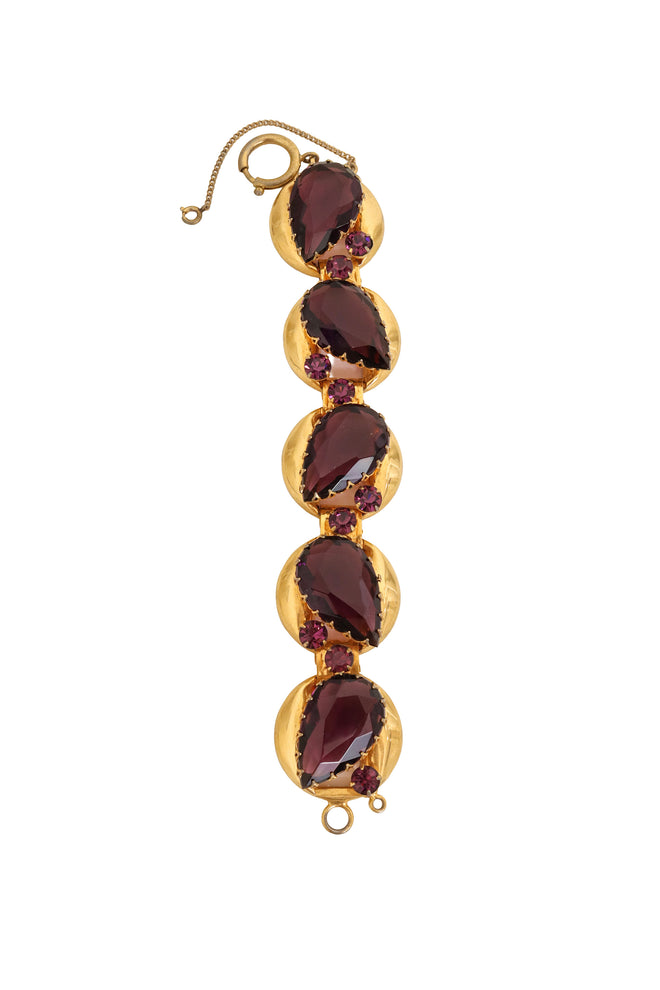 Almond Link Crystal Bracelet flat @ Recess LA