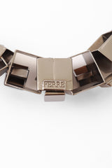 Three Dimensional Square Link Collar by Ferre signature up close @ Recess LA