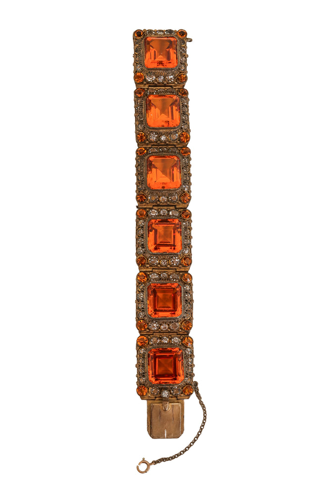 Square Link Crystal Bracelet by Hobé straight @ Recess LA