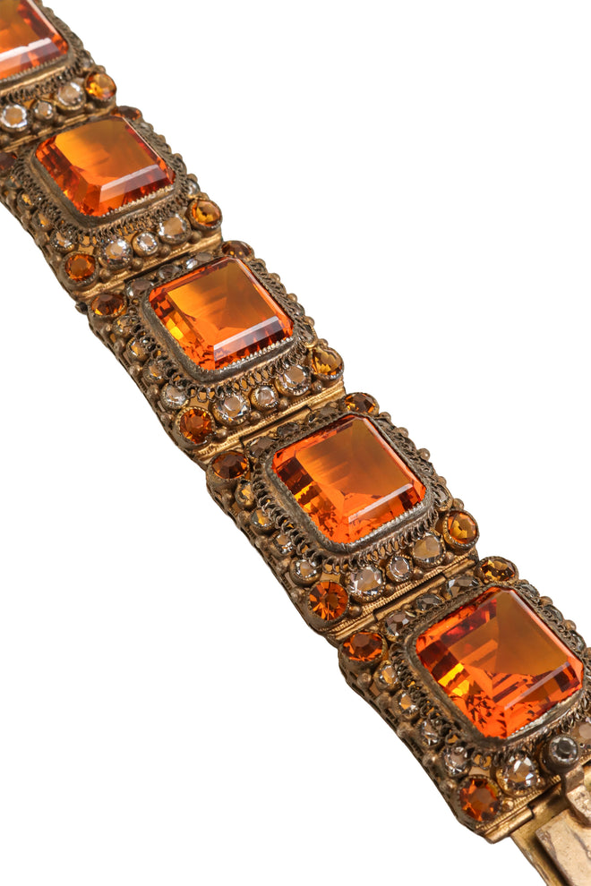 Square Link Crystal Bracelet by Hobé close @ Recess LA