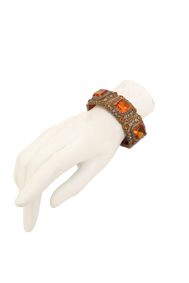 Square Link Crystal Bracelet by Hobé on mannequin @ Recess LA